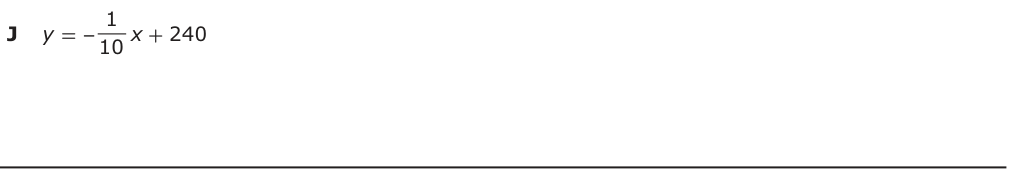 Answer J: y = x1 + 240 10