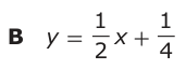 Answer B: y = 12 x + 14