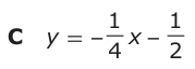 Answer C: y = 1− −− 4 x − 12