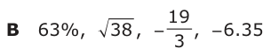 Answer B: 63%, 38 , −− − ,19 − 6.35 3