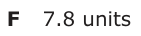 Answer F: 7.8 units