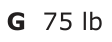 Answer G: 75 lb