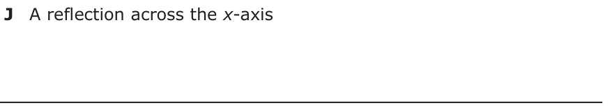 Answer J: A reflection across the x-axis