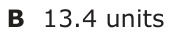 Answer B: 13.4 units
